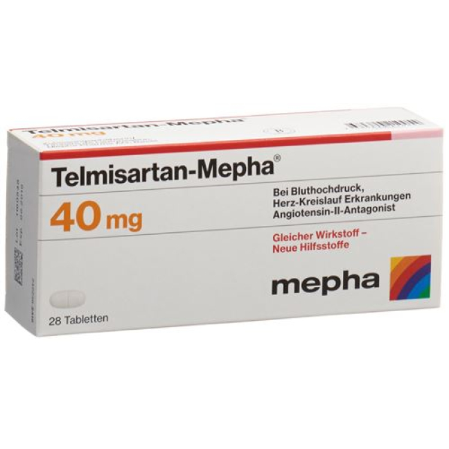 Telmisartan 40 mg tabletas Mepha 98 uds