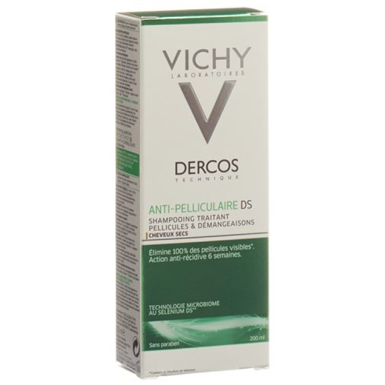 Vichy Dercos შამპუნი პელიკულარის საწინააღმდეგო cheveux secs FR 200 მლ