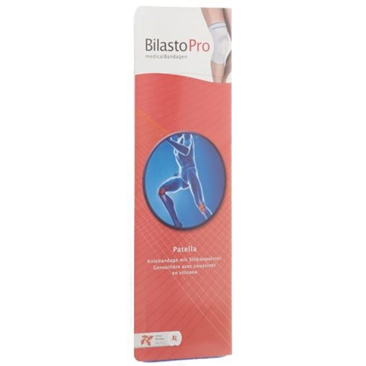 Bilasto Pro patela bandagem de joelho L cinza com almofada de silicone 1 mola espiral lateralmente