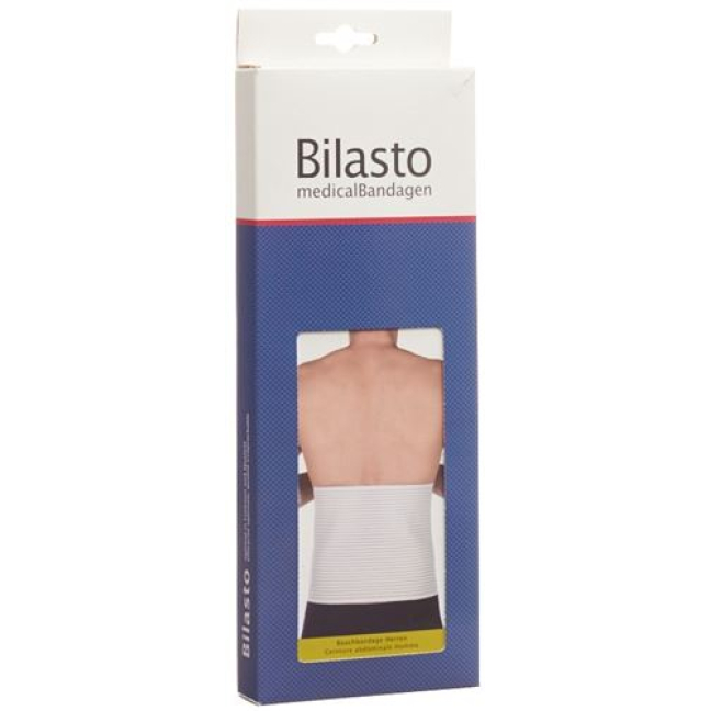 Bandage abdominal Bilasto Men M Blanc avec Micro-Velcro