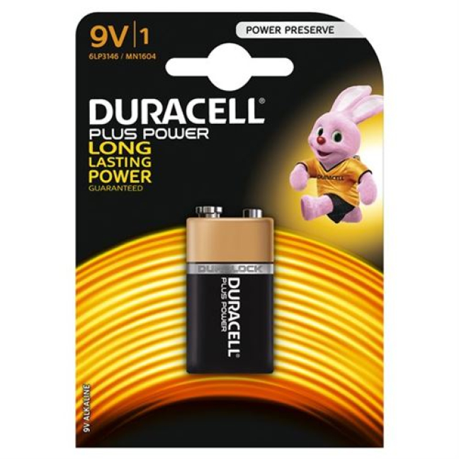 Bateri Duracell Plus Kuasa MN1604 9V
