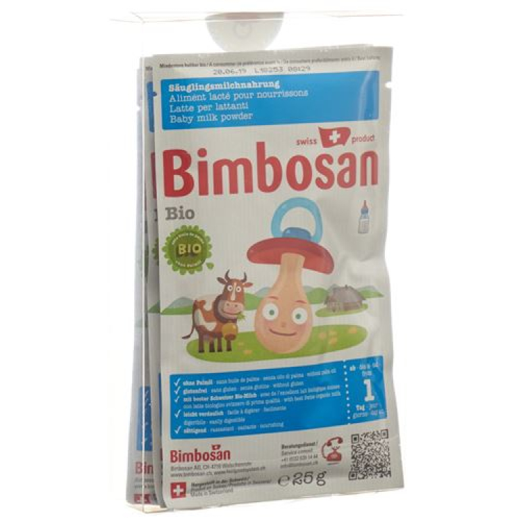 Bimbosan Biologico Latte per neonati senza olio di palma 3 x 25 g