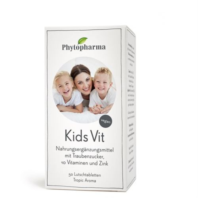 Phytopharma Kids Vit 10 Vitamin & Kẽm 50 viên ngậm