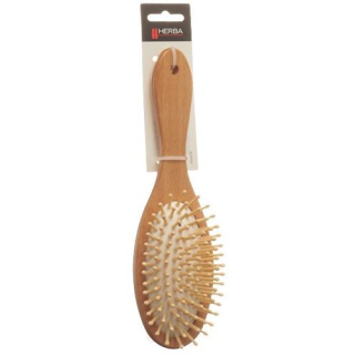 Herba hairbrush made of wood large oval