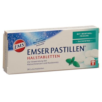 Emser គ្មានជាតិស្ករជាមួយ menthol 30 pastilles