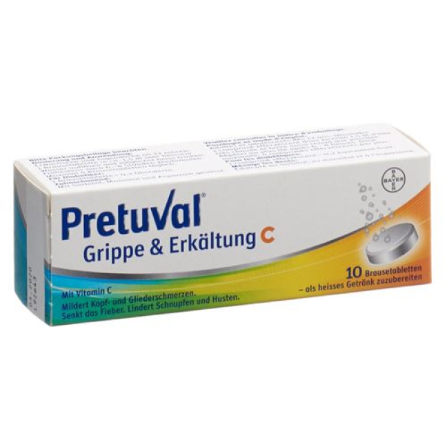 Pretuval Grippe und Erkältung C Brausetabl 10 Stk