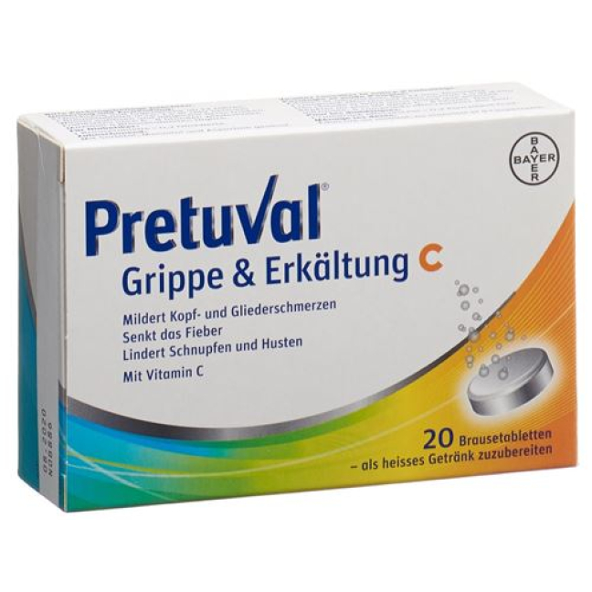 Pretuval flu and cold C effervescent tablets 20 pcs