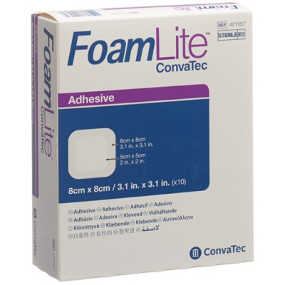 Foam lite convatec silikónový penový obväz 8x8cm 10 ks