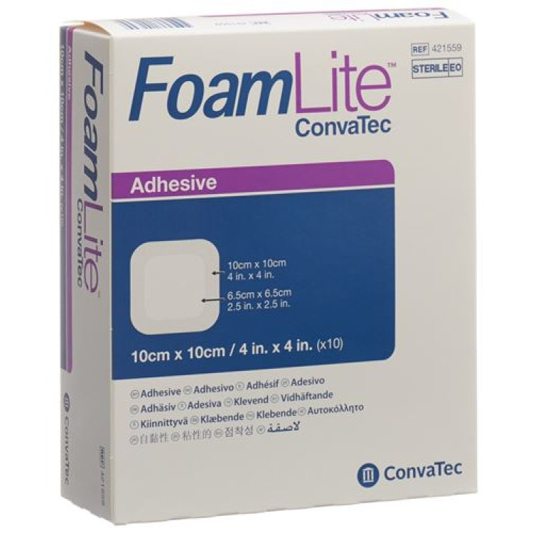 Foam Lite Convatec silikónový penový obväz 10x10cm 10 ks