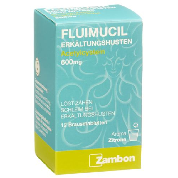 Fluimucil 600 मिलीग्राम 12 चमकता हुआ गोलियाँ