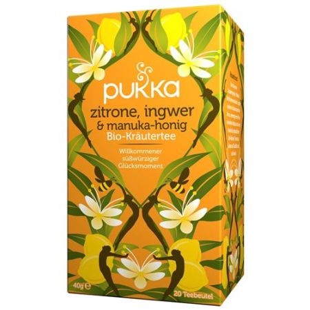Pukka Lemon Ginger and Manuka Honey Tea Organic Btl 20 pcs