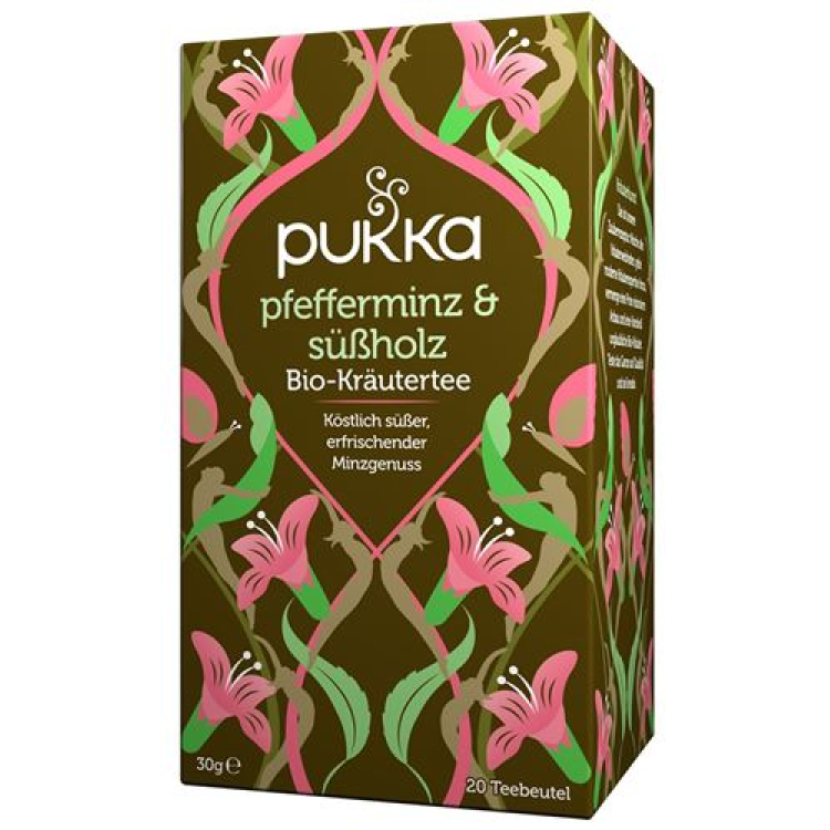 Pukka Peppermint and liquiduorice តែសរីរាង្គ bag 20 កុំព្យូទ័រ