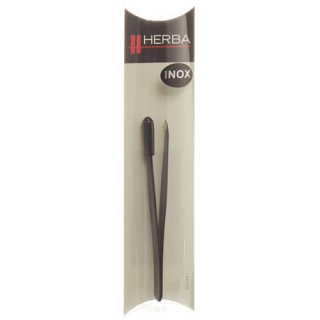 Herba tweezers slanted inox black with Herba logo