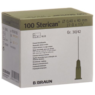 Aiguille sterican dent 27g 0.4x40mm gris 100 pcs