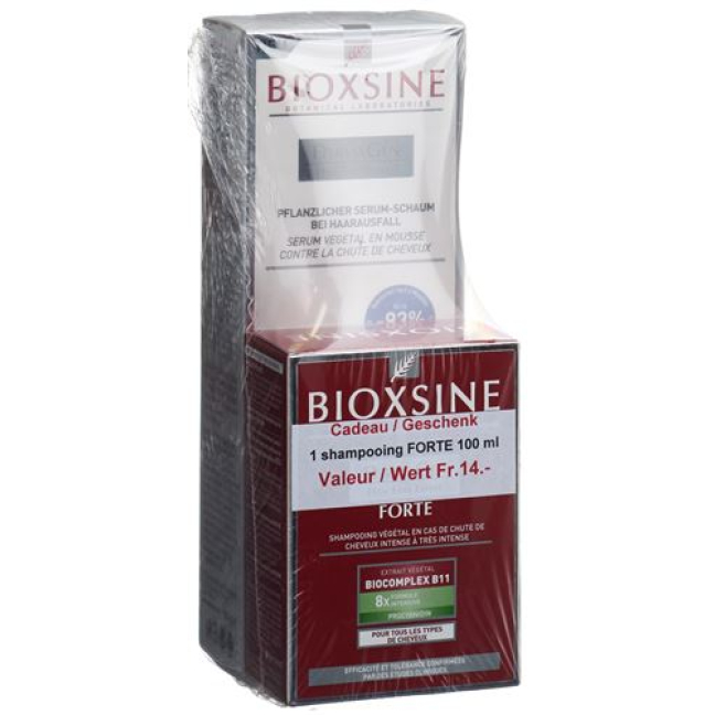 Bioxsine serum foam 150 ml with 100 ml of shampoo Forte free