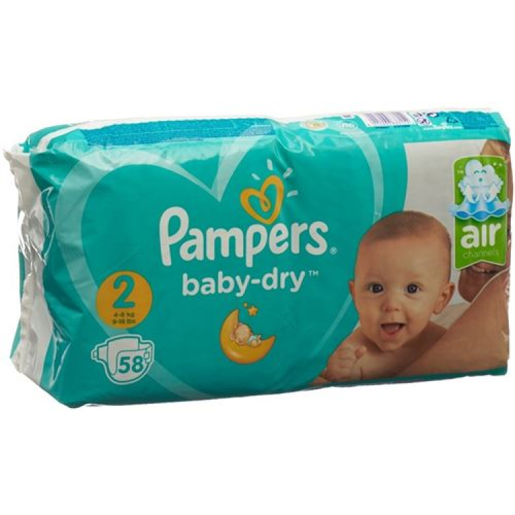 Pampers Baby Dry Gr2 4-8kg Mini Economy Pack 58 pcs