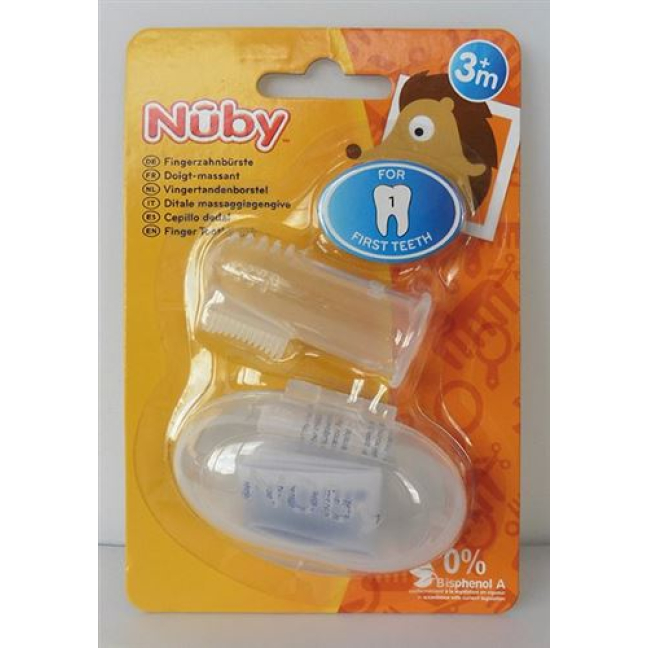 Зубна щітка для пальців Nuby з відсіком