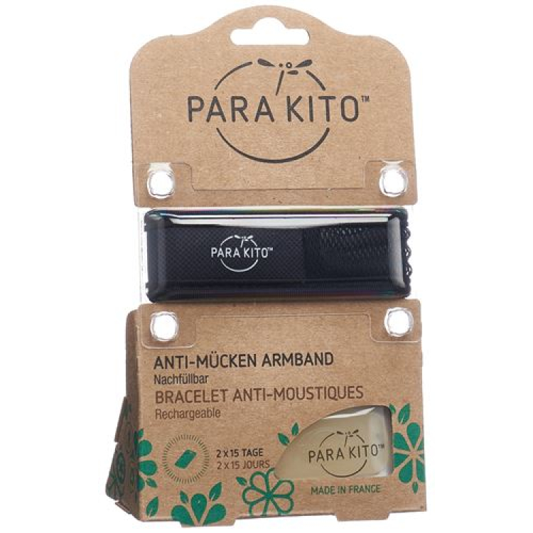 Parakito bracelet natural mosquito repellent black