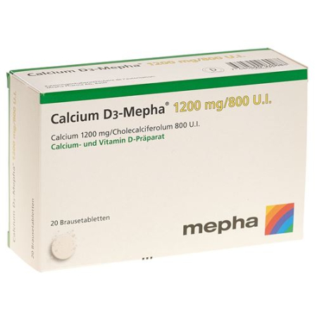 Calcium D3 Mepha Brausetabl 1200/800 20 τεμ