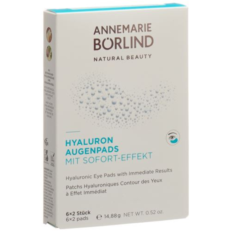 Borlind hyaluronic Augenpads trenutačni učinak 6 kom