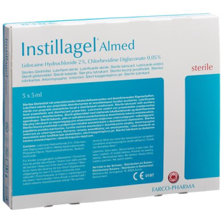 Instillagel Almed sterilné jednorazové injekčné striekačky 5 x 5 ml