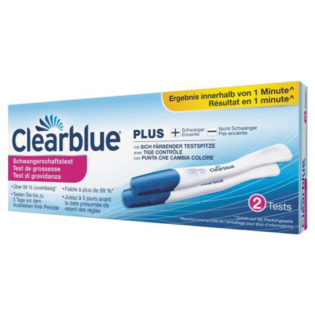 Test de grossesse Clearblue 2 pcs Détection rapide