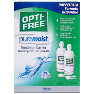 Optifree PureMoist solution désinfectante multifonction Lös 2 flacons 300 ml