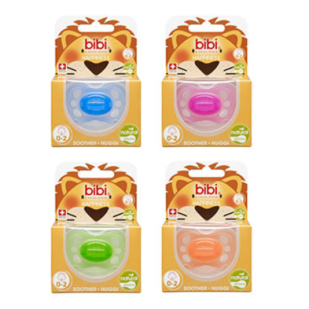 bibi pacifier Newborn Happiness Natural silicone 0-2 colors assorted