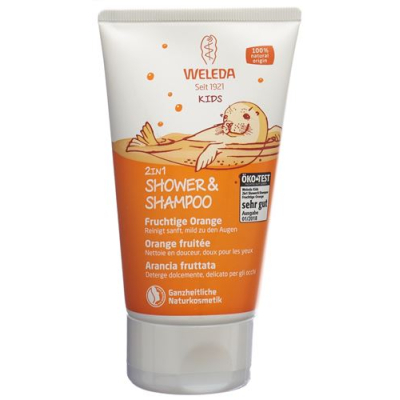 Weleda Kids 2 viename dušas ir šampūnas Fruity Orange 150 ml