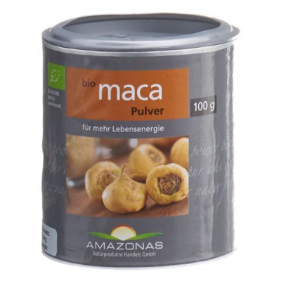 ម្សៅ amazon maca bio សុទ្ធ 100% can 100 ក្រាម។