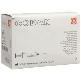 Codan disposable syringe 3ml Luer Lock 100 pcs