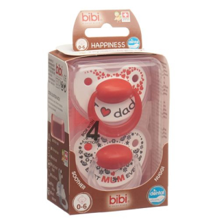 bibi Nuggi Happiness Dental Silicone 0-6 Ring Mum/Dad Duo Premium