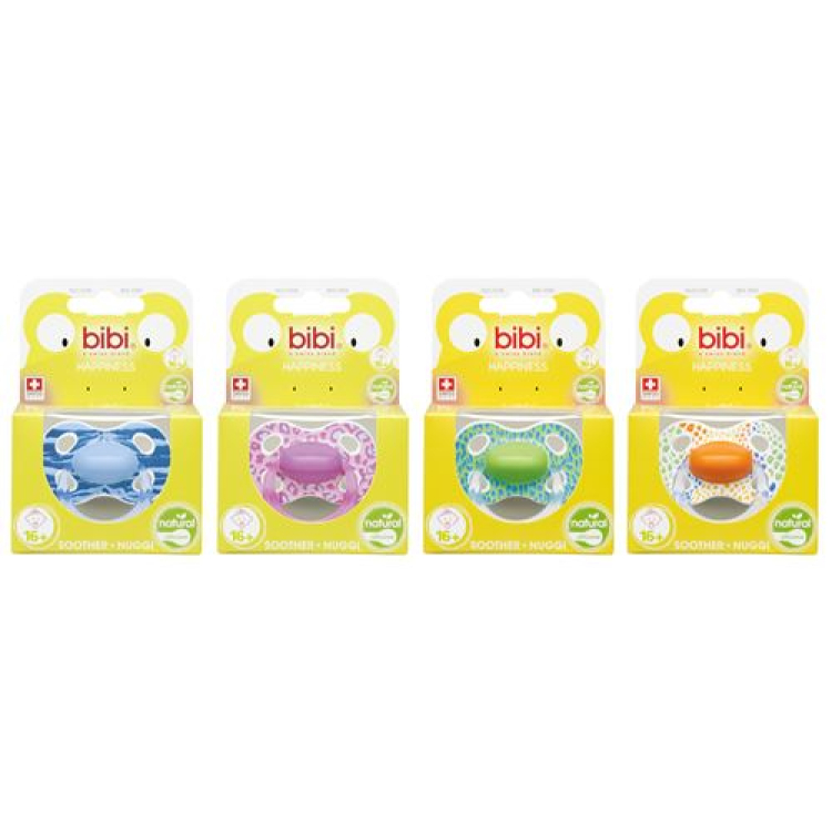 bibi Nuggi Happiness Natural Silikon 16+ Ring Wild Baby assortie