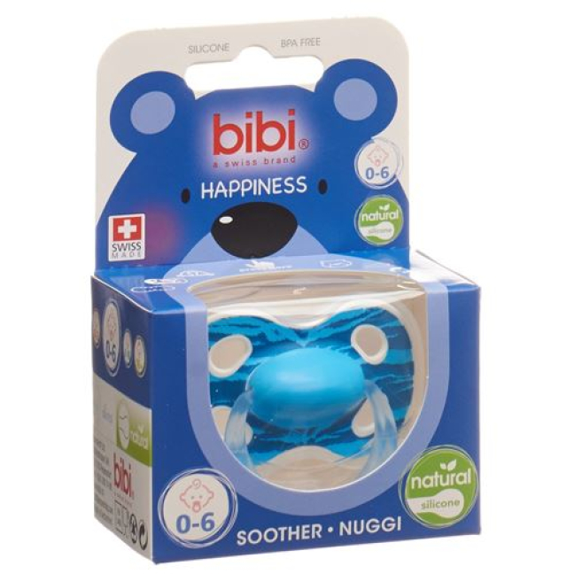 bibi soother Happiness Natural Silicone 0-6 ring Wild Baby assorted SV-A