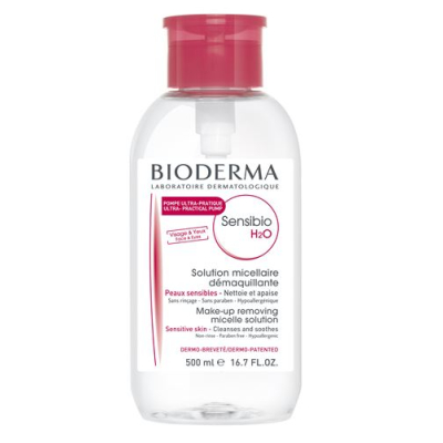 Bioderma sensibio h20 pompe inversée peau seche 500 מ"ל