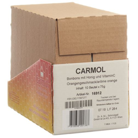 Carmol Lollipops Orange 10 bags 75 g