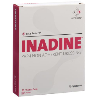 Inadine wound dressing 5x5cm sterile 25 bags
