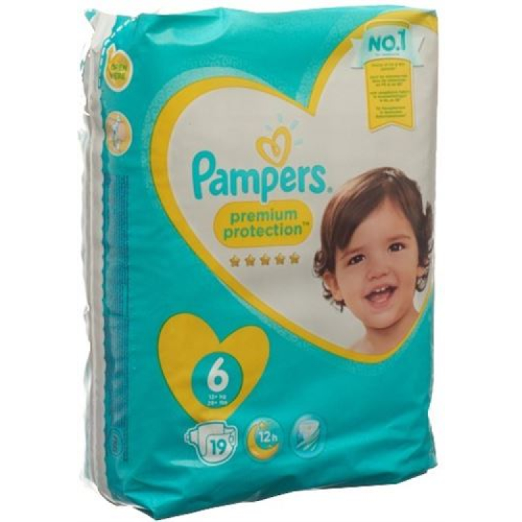 Pampers Premium Protection GR6 13-18kg Extra Large carrying Pack 19 pcs