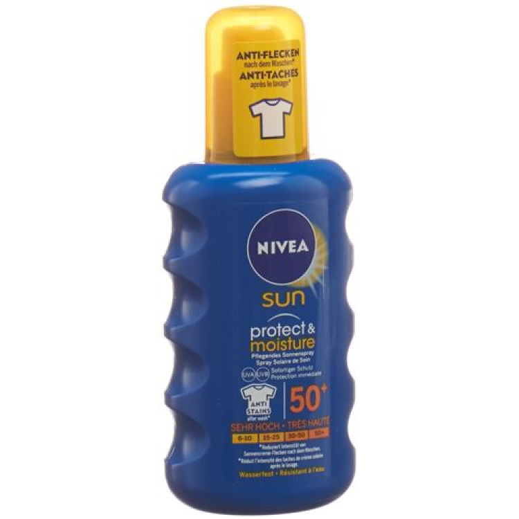 Nivea Sun Protect & Moisture питательный солнцезащитный спрей SPF 50+ 200 мл