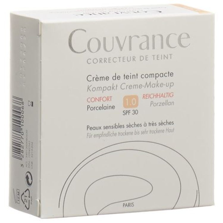 Avene Couvrance कॉम्पैक्ट मेकअप चीनी मिट्टी के बरतन 01 10 ग्राम