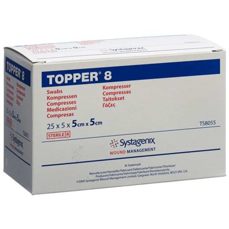 TOPPER 8 NW Compr 5x5cm استریل 25 گردان 5 عدد