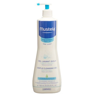 Mustela wash gel לעור רגיל fl 750 מ"ל