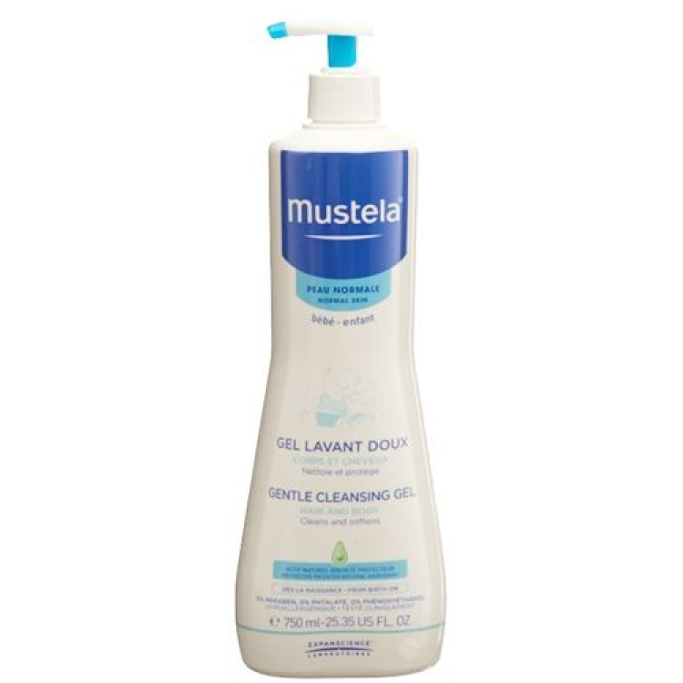 Mustela Wash Gel לעור רגיל Fl 750 מ"ל