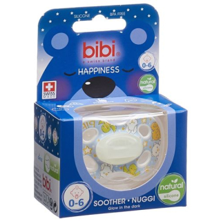 bibi soother Happiness Natural Silicone 0-6 Glow in the Dark SV-A