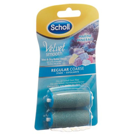بكرات Scholl Velvet Smooth Pedi القوية 2 قطعة