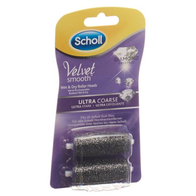 Scholl velvet smooth pedi roller ultra stark diamant 2 st