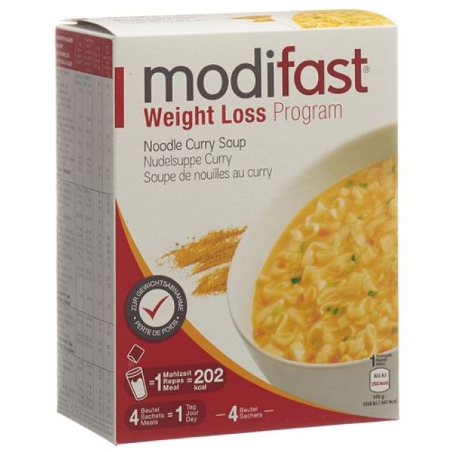 Programme Modifast Noodle Soup Curry 4 x 55 g