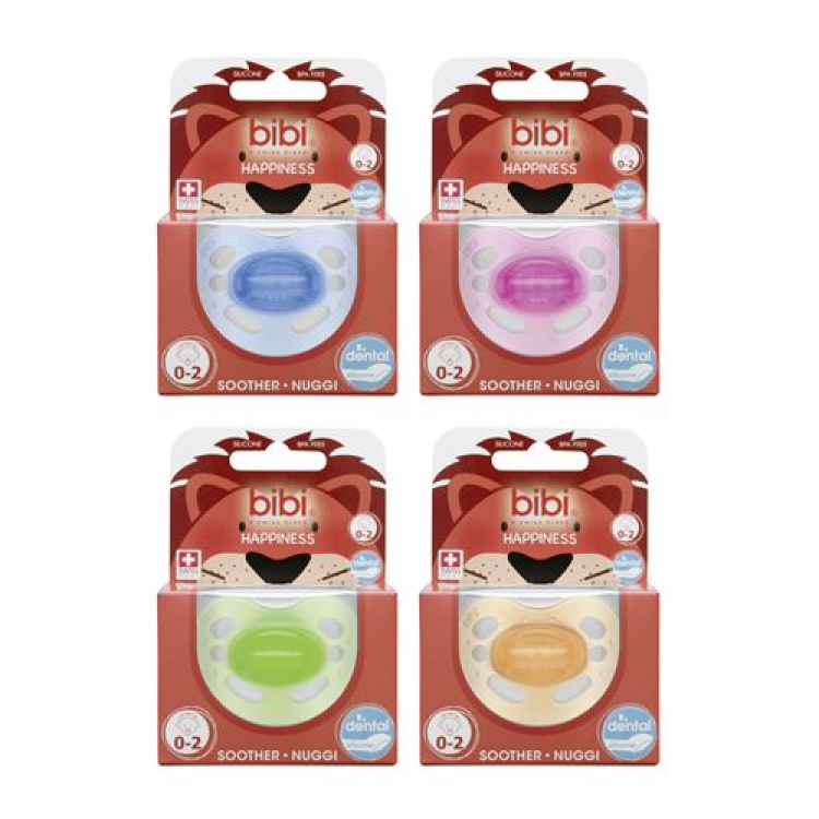 Bibi Nuggi Newborn Happiness dental silicone assorted colors 0-2 SV-A