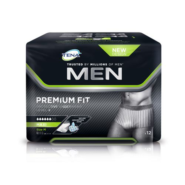 TENA Men Premium Fit Sous-vêtement protecteur Niveau 4 M 12 pcs