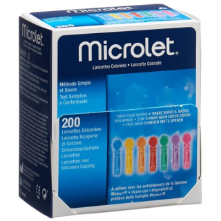 Microlet lancettes colorées 200 pcs
